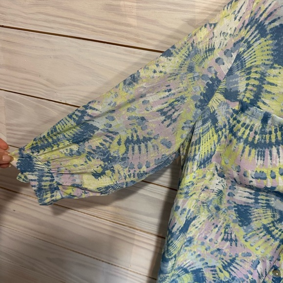 Ruby Rd. Multicolor Tie-Dye Button Down Shirt - Picture 3 of 9